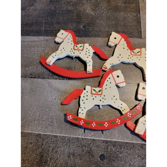 Wooden Rocking Horse AS IS xmas decor set - Picture 2 of 6